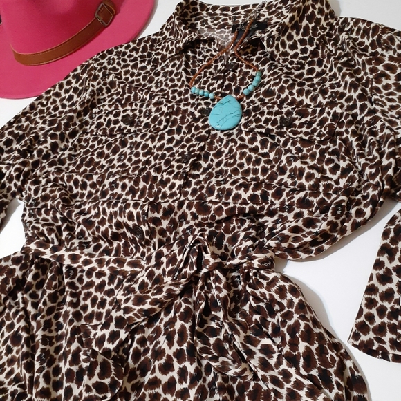 Peck & Peck Leopard Button Down Stretch Dress - Picture 8 of 8